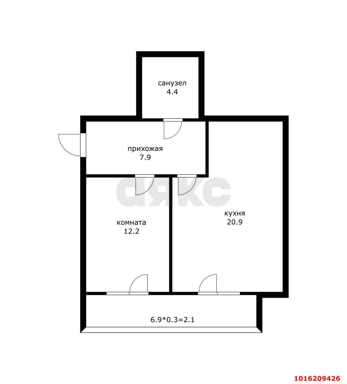 Фото №9: 2-комнатная квартира 54&nbsp;м², 4/6&nbsp;эт. - Новая Адыгея, мкр. ЖК Виноград 2, ул. Бжегокайская, 25/1к14