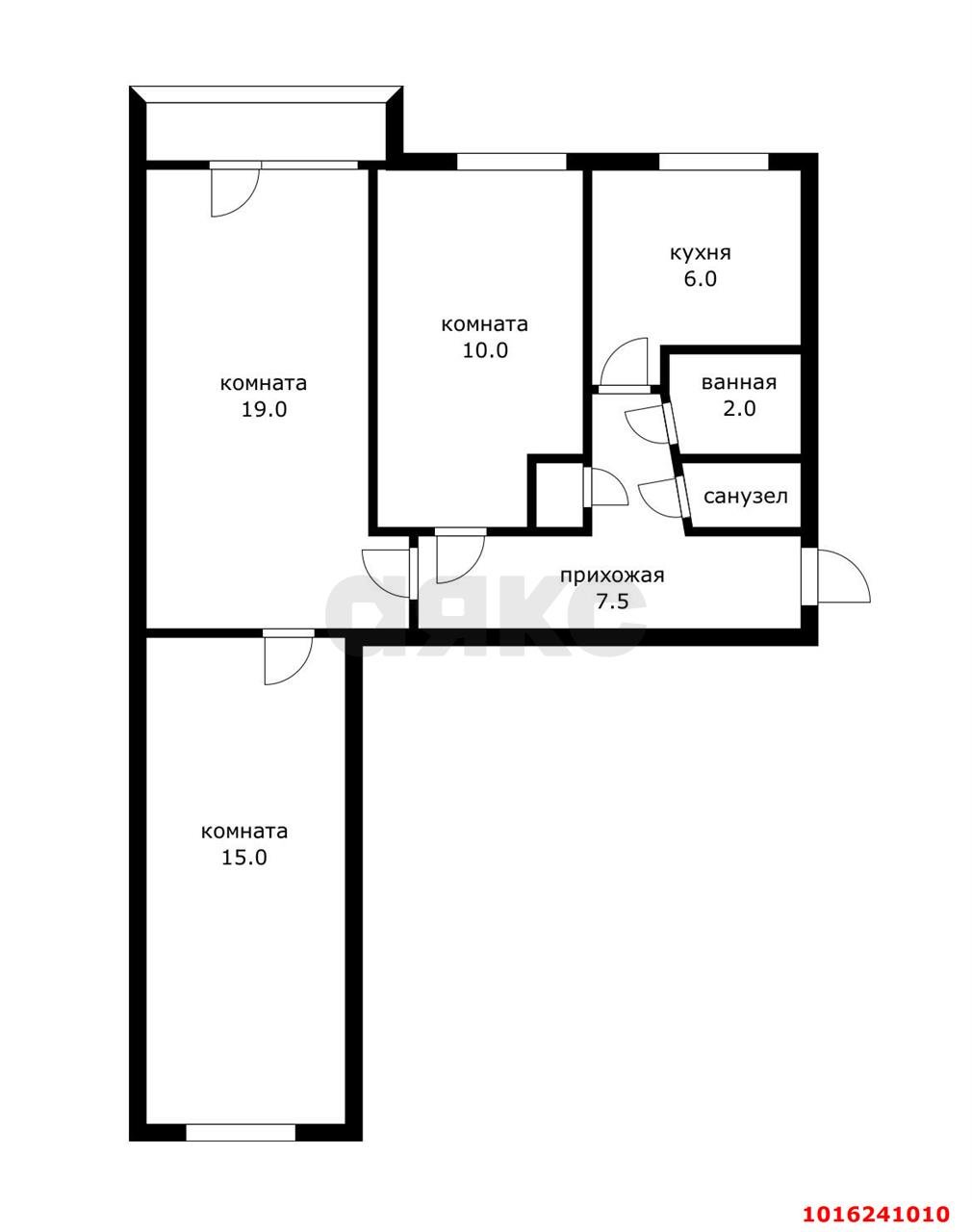 Фото №19: 3-комнатная квартира 62&nbsp;м², 5/5&nbsp;эт. - Краснодар, Карасунский внутригородской округ, мкр. Хлопчато-бумажный Комбинат, ул. Новороссийская, 182