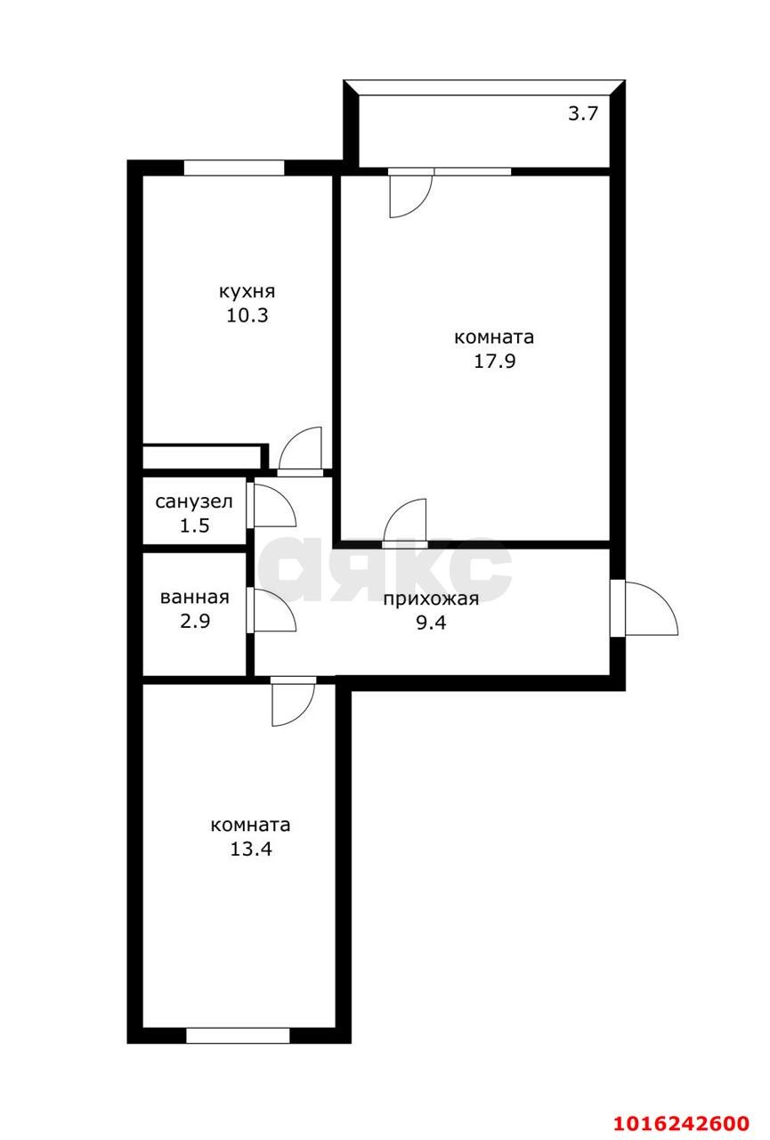 Фото №17: 2-комнатная квартира 60&nbsp;м², 7/9&nbsp;эт. - Яблоновский, ул. Гагарина, 192к4