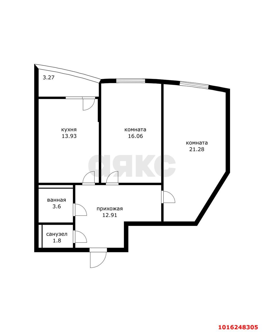 Фото №3: 2-комнатная квартира 73&nbsp;м², 5/17&nbsp;эт. - Краснодар, Центральный внутригородской округ, Дубинка, жилой комплекс Радонеж, мкр. Черёмушки, ул. Вишняковой, 1/23к1