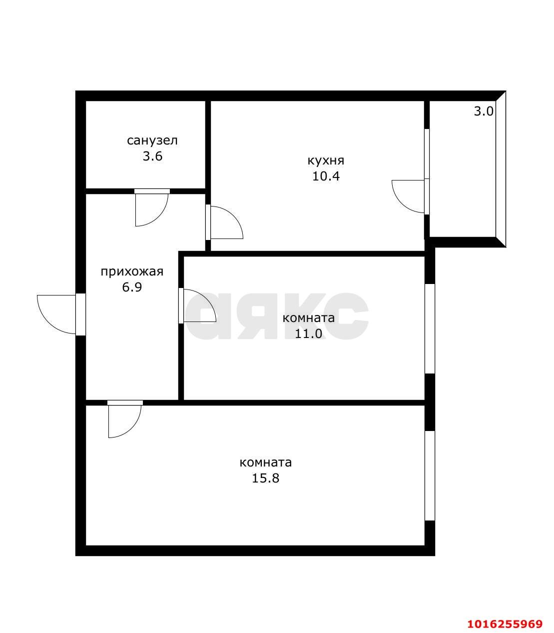 Фото №11: 2-комнатная квартира 50&nbsp;м², 3/5&nbsp;эт. - Краснодар, Прикубанский внутригородской округ, мкр. Музыкальный, ул. Ангарская, 29/1