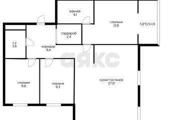 Фото №1: 3-комнатная квартира 73 м², 4/16 эт. - Краснодар, мкр. ЖК Все Свои Вип, ул. Колхозная, 5