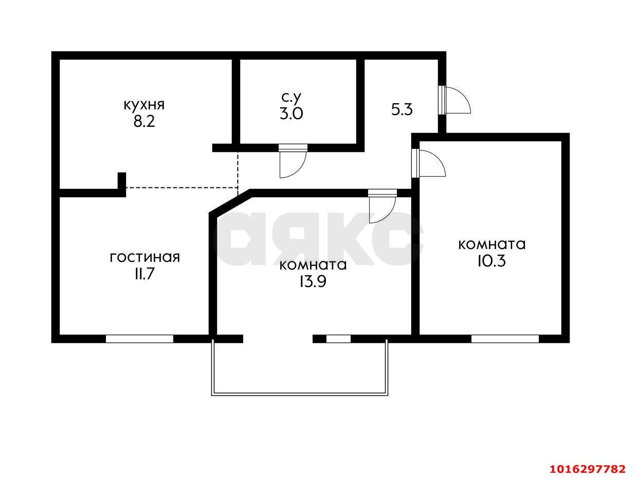 Фото №3: 2-комнатная квартира 57&nbsp;м², 7/10&nbsp;эт. - Краснодар, Центральный внутригородской округ, мкр. Центральный, ул. Хакурате, 10к2