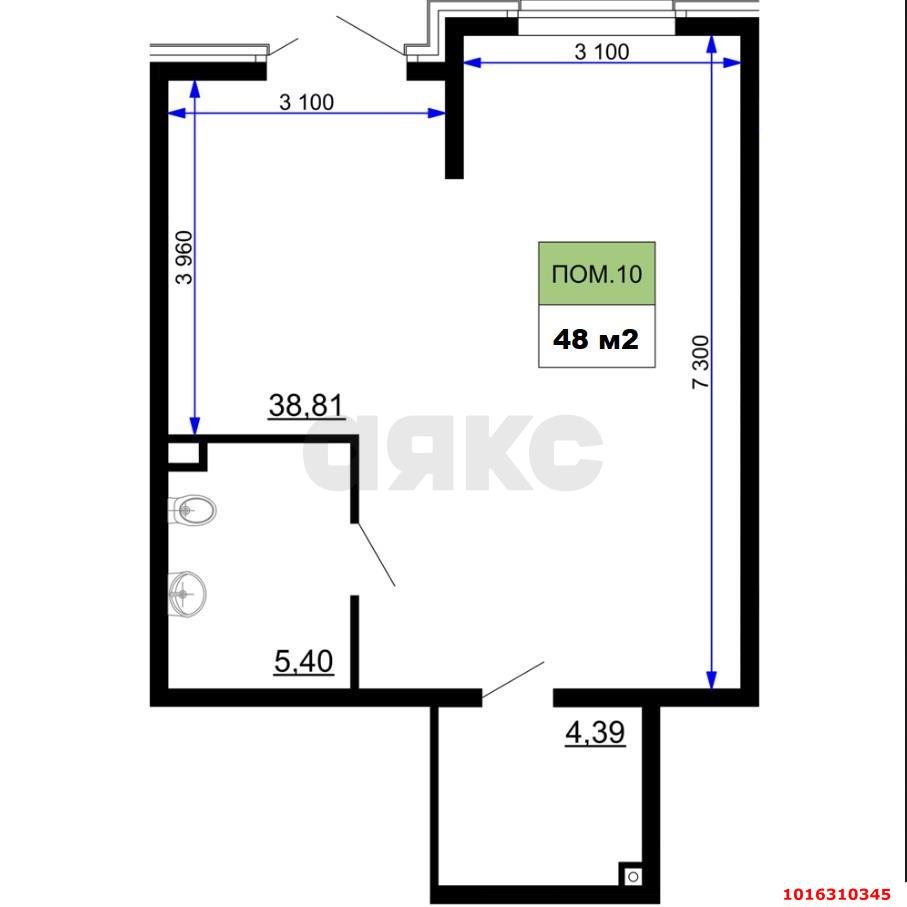 Фото №4: Торговое помещение 48&nbsp;м², 1/19&nbsp;эт. - Краснодар, Прикубанский внутригородской округ, имени Петра Метальникова, мкр. ЖК Лучший, ул. Ростовское шоссе, 30/6к3