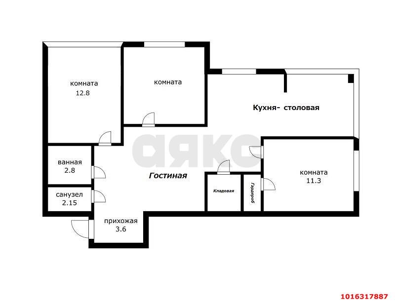 Фото №11: 3-комнатная квартира 71&nbsp;м², 17/24&nbsp;эт. - Краснодар, Прикубанский внутригородской округ, мкр. Любимово, 2/1