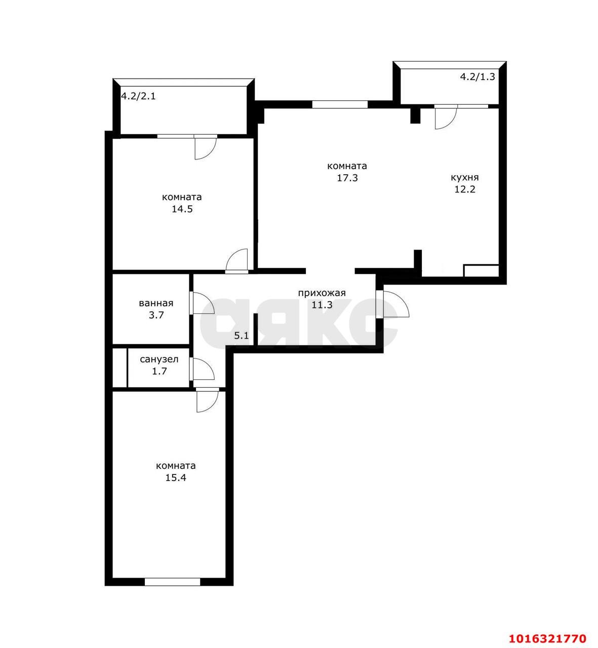 Фото №16: 3-комнатная квартира 90&nbsp;м², 4/9&nbsp;эт. - Краснодар, Прикубанский внутригородской округ, мкр. жилой комплекс Лиговский, ул. Героя Хабибуллина, 6
