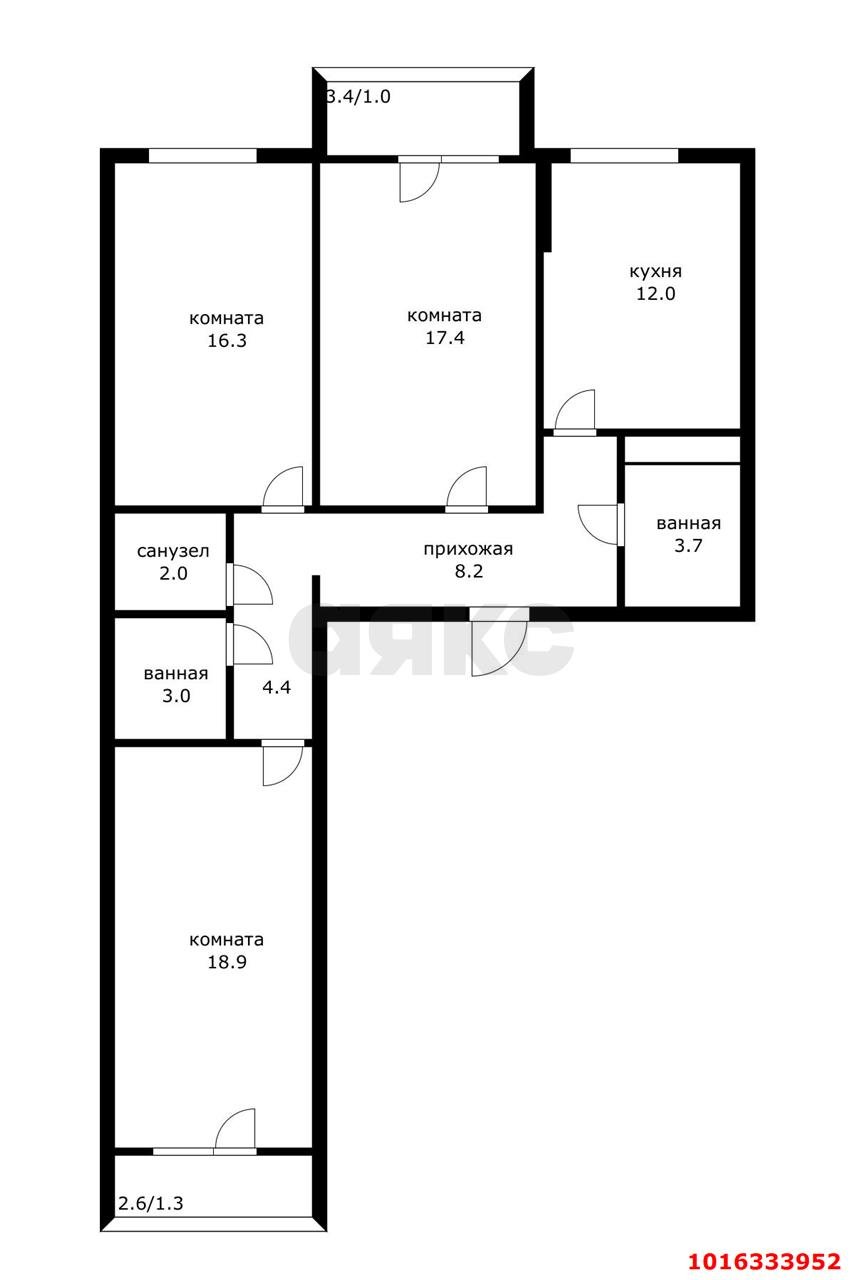Фото №17: 3-комнатная квартира 91&nbsp;м², 13/24&nbsp;эт. - Краснодар, Западный внутригородской округ, Фестивальный, мкр. ЖК Маршал, ул. Гаражная, 87