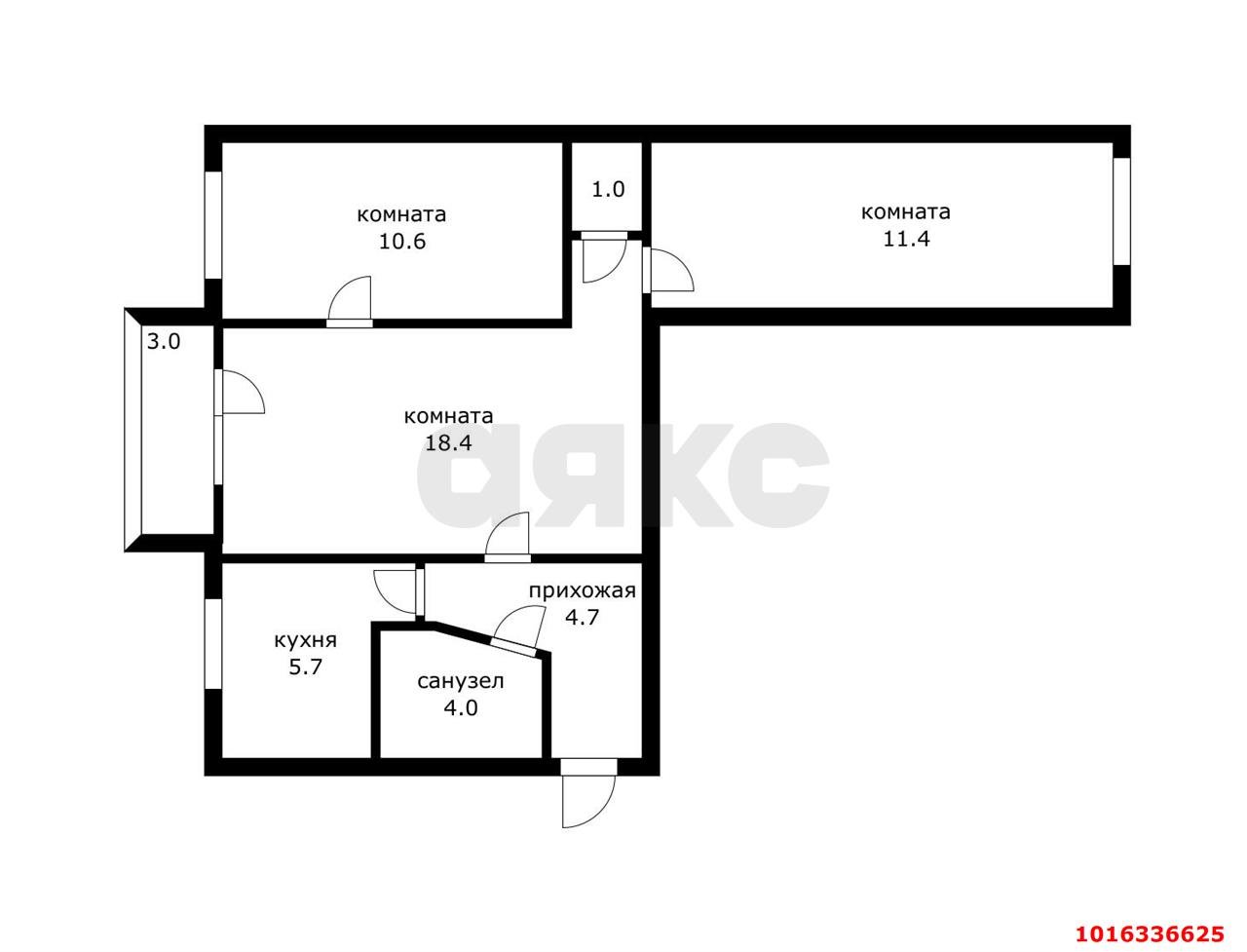 Фото №15: 3-комнатная квартира 58&nbsp;м², 2/5&nbsp;эт. - Краснодар, Прикубанский внутригородской округ, мкр. Славянский, ул. Крымская, 59