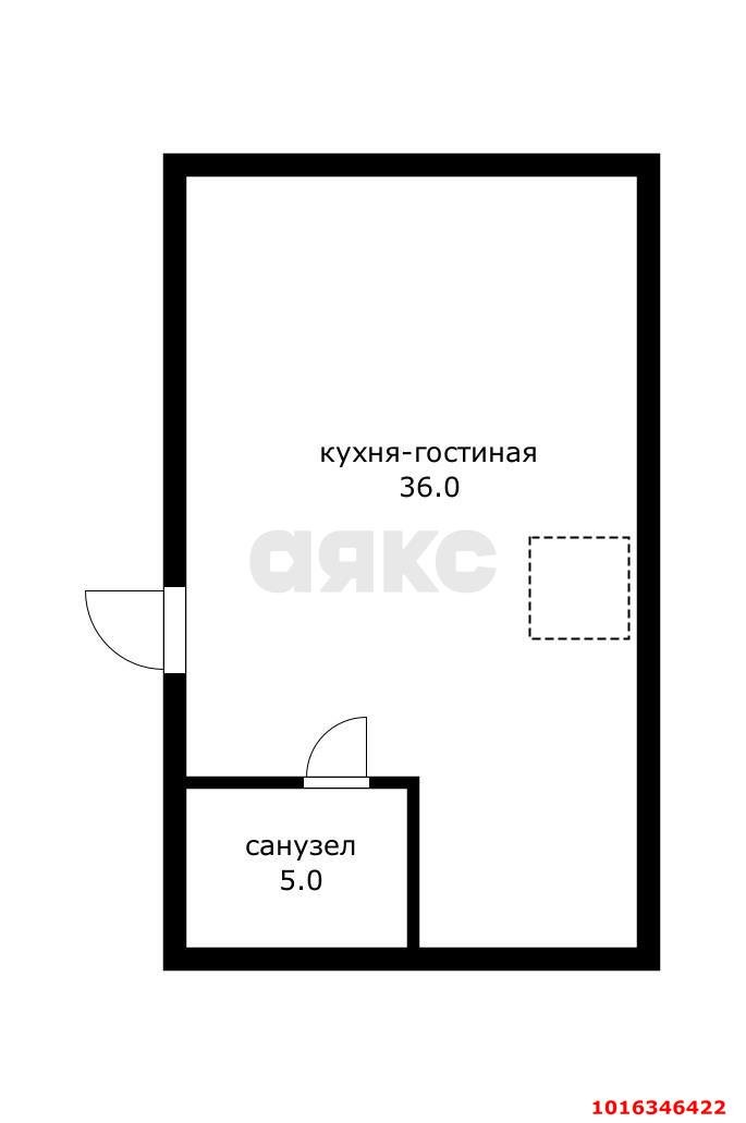 Фото №12: Студия 36&nbsp;м², 5/5&nbsp;эт. - Краснодар, Прикубанский внутригородской округ, Школьный, мкр. Круглик, ул. Баканская, 28