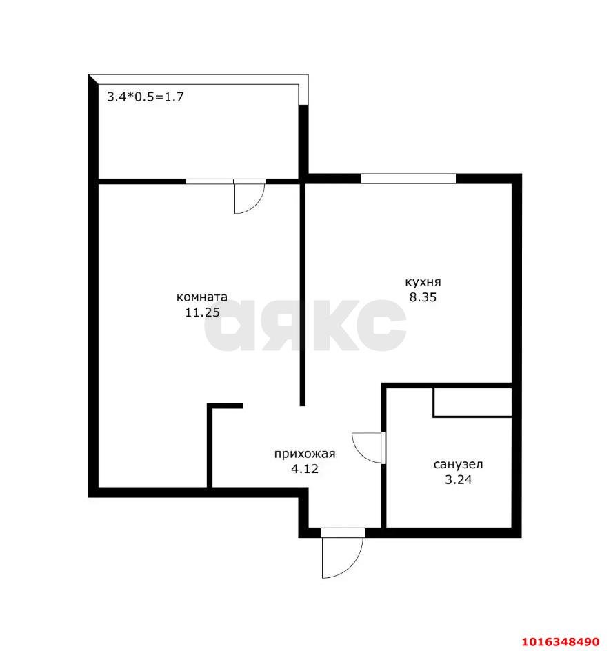 Фото №6: 1-комнатная квартира 28&nbsp;м², 3/19&nbsp;эт. - Небуг, мкр. ЖК Botanica Hills