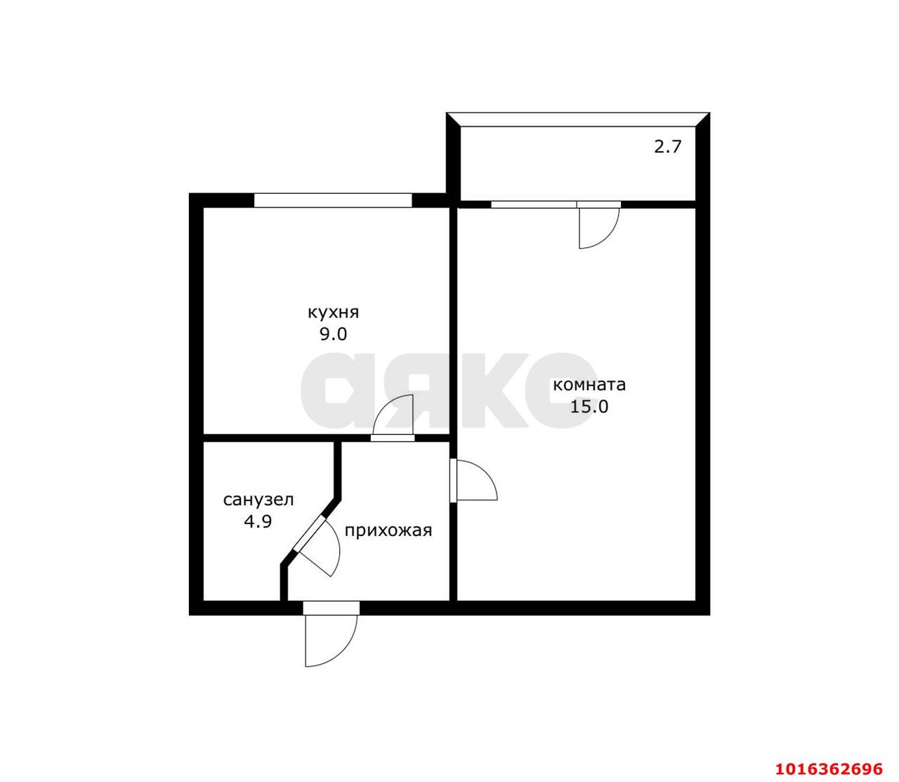 Фото №12: 1-комнатная квартира 32&nbsp;м², 4/5&nbsp;эт. - Краснодар, Карасунский внутригородской округ, мкр. Черёмушки, ул. Селезнёва, 84