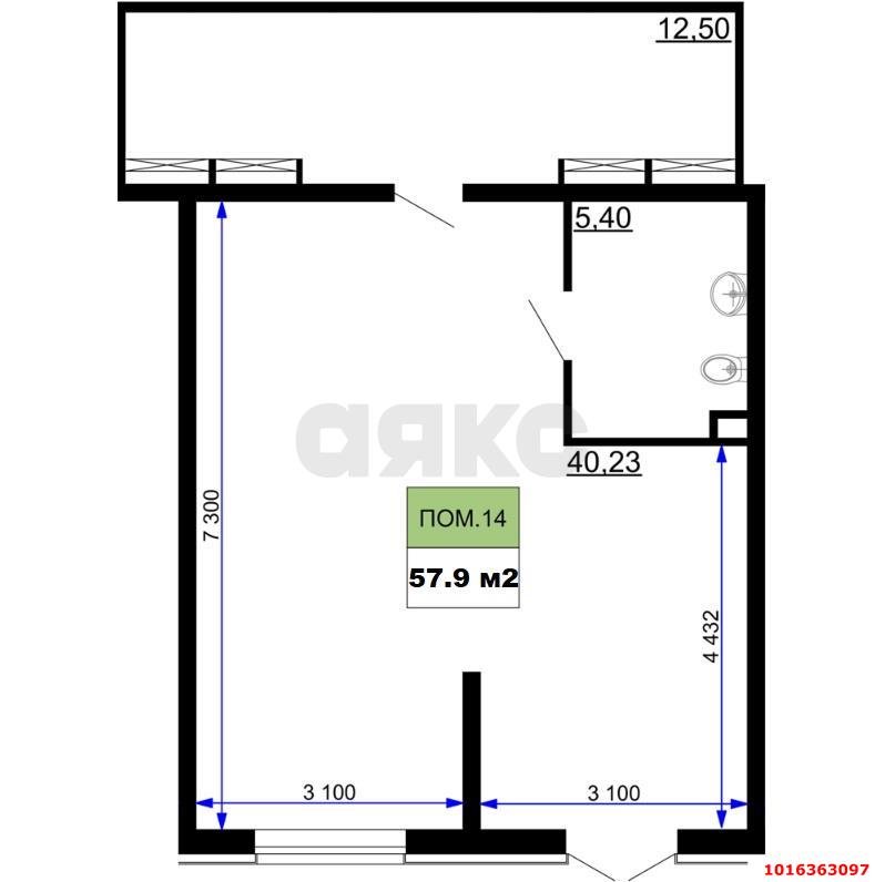 Фото №4: Торговое помещение 57&nbsp;м², 1/19&nbsp;эт. - Краснодар, Прикубанский внутригородской округ, имени Петра Метальникова, мкр. ЖК Лучший, ул. Ростовское шоссе, 30/6к1