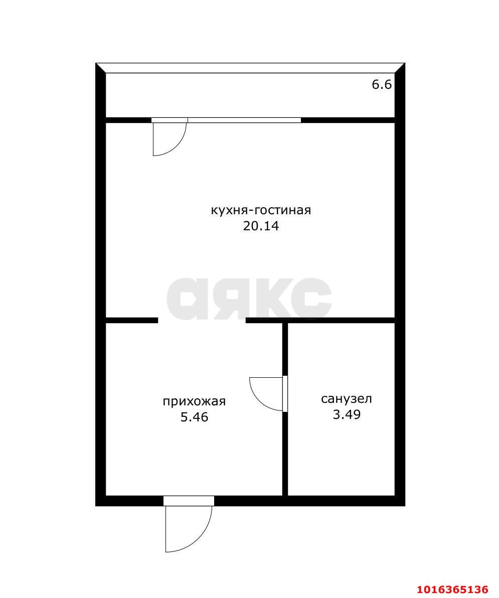 Фото №10: Студия 32&nbsp;м², 9/9&nbsp;эт. - Знаменский, Карасунский внутригородской округ, мкр. Родные Просторы, ул. Природная, 10Бк9