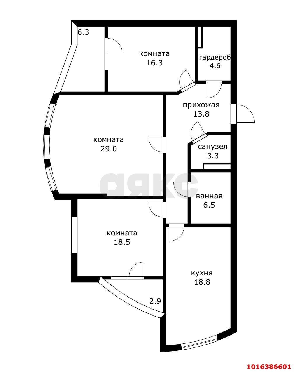 Фото №1: 3-комнатная квартира 107&nbsp;м², 8/21&nbsp;эт. - Краснодар, Карасунский внутригородской округ, Хлопчато-бумажный Комбинат, мкр. ЖК Альфа, ул. Уральская, 100