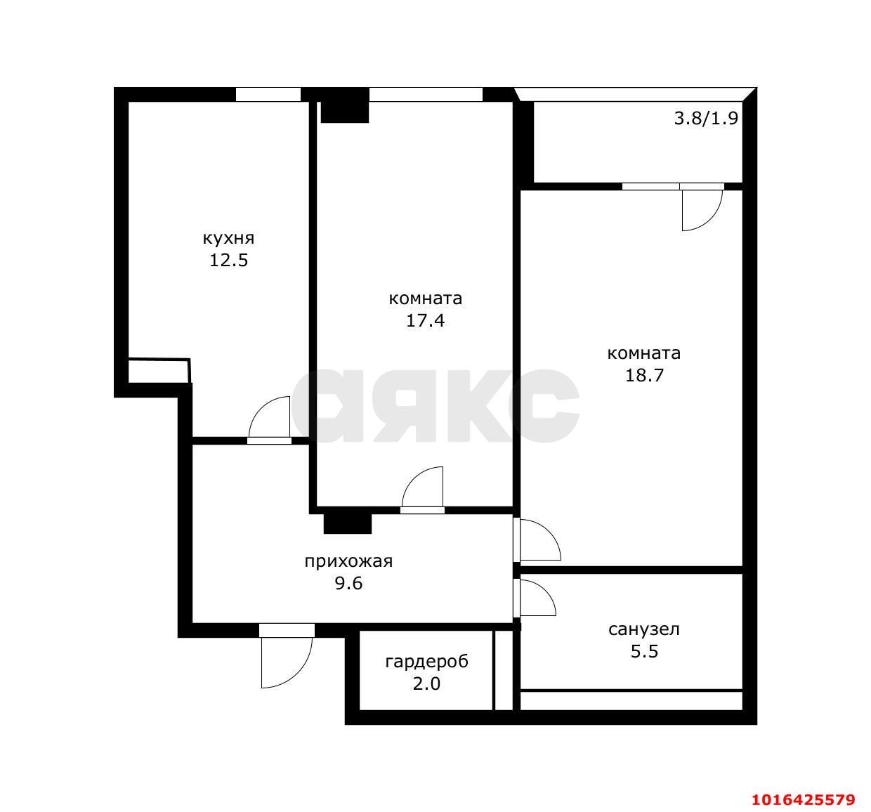 Фото №13: 2-комнатная квартира 68&nbsp;м², 11/16&nbsp;эт. - Краснодар, Прикубанский внутригородской округ, Калинино, мкр. Завод Радиоизмерительных Приборов, пер. Гаражный, 9