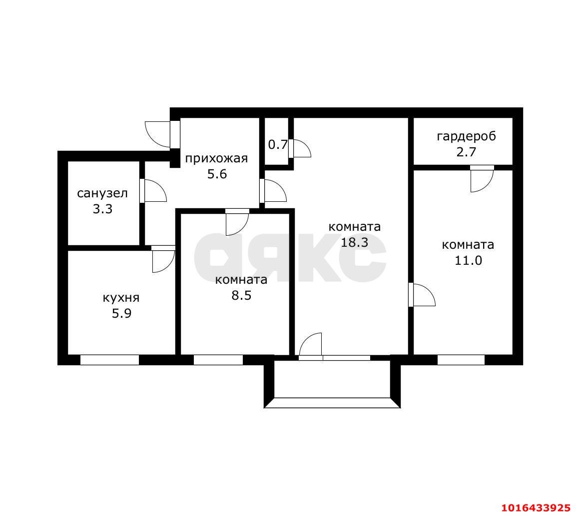 Фото №18: 3-комнатная квартира 60&nbsp;м², 2/5&nbsp;эт. - Краснодар, Западный внутригородской округ, мкр. Фестивальный, ул. Котовского, 94