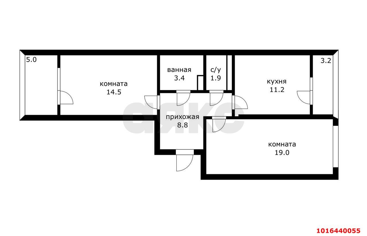 Фото №5: 2-комнатная квартира 67&nbsp;м², 16/16&nbsp;эт. - Краснодар, Прикубанский внутригородской округ, Россинского, мкр. жилой комплекс Видный, ул. Командорская, 3к1