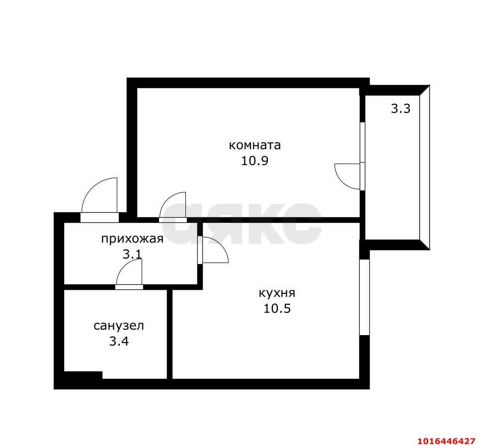 Фото №10: 1-комнатная квартира 27&nbsp;м², 1/5&nbsp;эт. - Новая Адыгея, мкр. жилой комплекс Мята, ул. Бжегокайская, 23/1Ак3