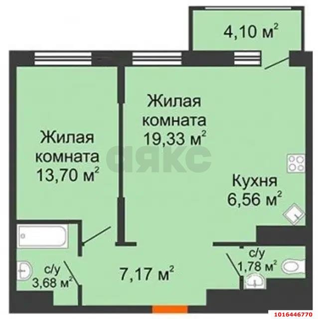 Фото №8: 2-комнатная квартира 56&nbsp;м², 8/9&nbsp;эт. - Знаменский, Карасунский внутригородской округ, мкр. Родные Просторы, ул. Природная, 10Бк1