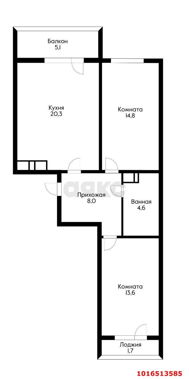 Фото №13: 2-комнатная квартира 65&nbsp;м², 6/16&nbsp;эт. - Краснодар, Прикубанский внутригородской округ, мкр. жилой комплекс Дыхание, ул. Лётчика Позднякова, 2к13