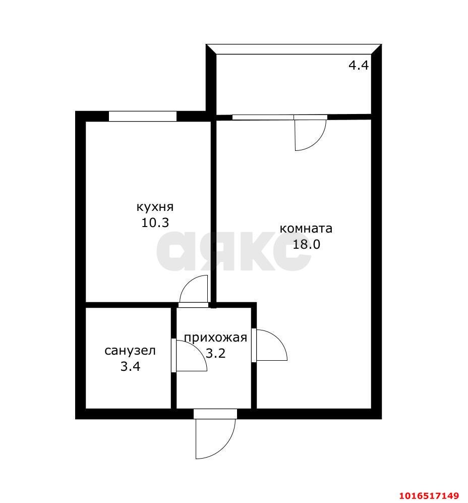Фото №17: 1-комнатная квартира 34&nbsp;м², 3/6&nbsp;эт. - Краснодар, Прикубанский внутригородской округ, Калинино, мкр. Завод Радиоизмерительных Приборов, ул. Корчагинцев, 10