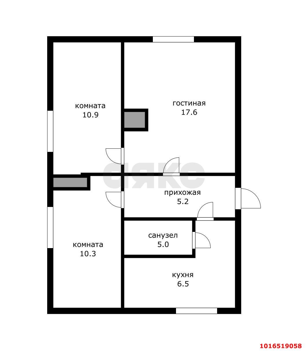 Фото №8: 3-комнатная квартира 55&nbsp;м², 2/2&nbsp;эт. - Краснодар, Прикубанский внутригородской округ, мкр. Горхутор, ул. имени М.Е. Соколова, 88А