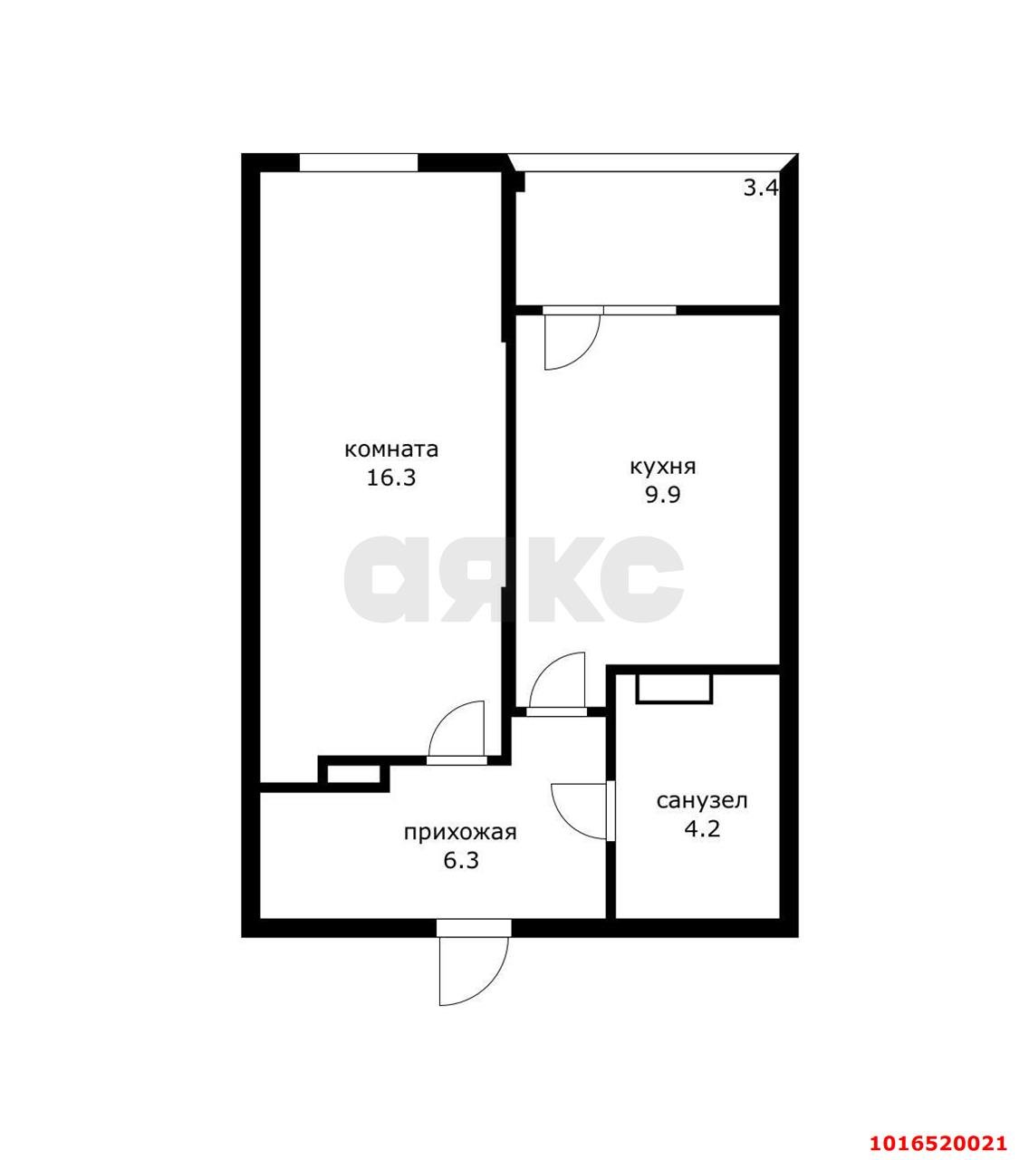 Фото №14: 1-комнатная квартира 41&nbsp;м², 8/24&nbsp;эт. - Краснодар, Прикубанский внутригородской округ, мкр. Любимово, 10