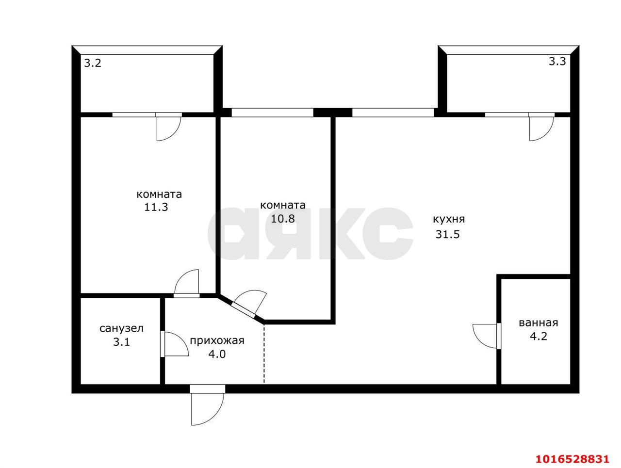 Фото №2: 2-комнатная квартира 70&nbsp;м², 6/6&nbsp;эт. - Краснодар, мкр. Прикубанский внутригородской округ, ул. Почтовое отделение 73, 73