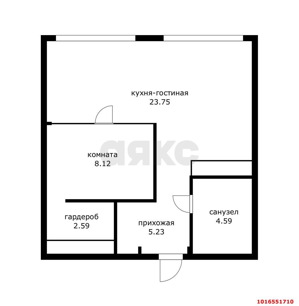 Фото №13: 1-комнатная квартира 44&nbsp;м², 20/24&nbsp;эт. - Краснодар, Центральный внутригородской округ, мкр. Черёмушки, ул. Обрывная, 132/1к8