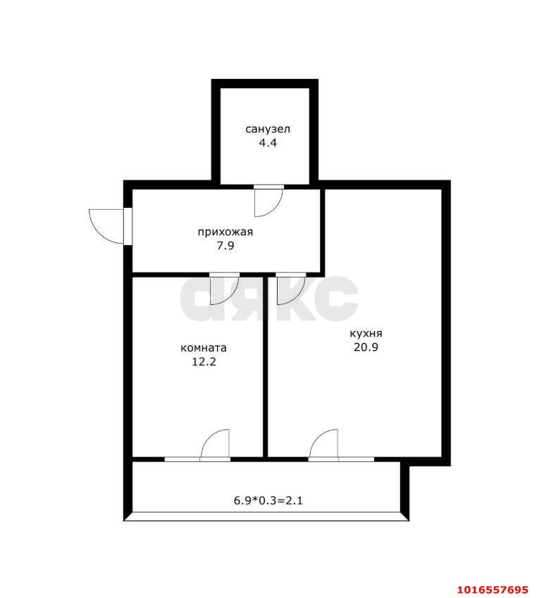 Фото №6: 2-комнатная квартира 54&nbsp;м², 2/6&nbsp;эт. - Новая Адыгея, мкр. ЖК Виноград 2, ул. Бжегокайская, 25/1к10