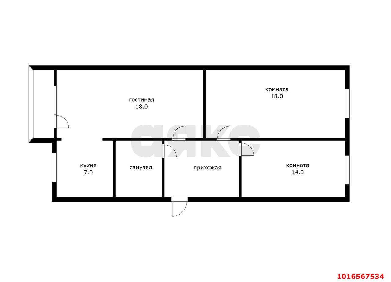 Фото №10: 3-комнатная квартира 64&nbsp;м², 3/5&nbsp;эт. - Краснодар, Прикубанский внутригородской округ, мкр. Фестивальный, ул. Яна Полуяна, 14