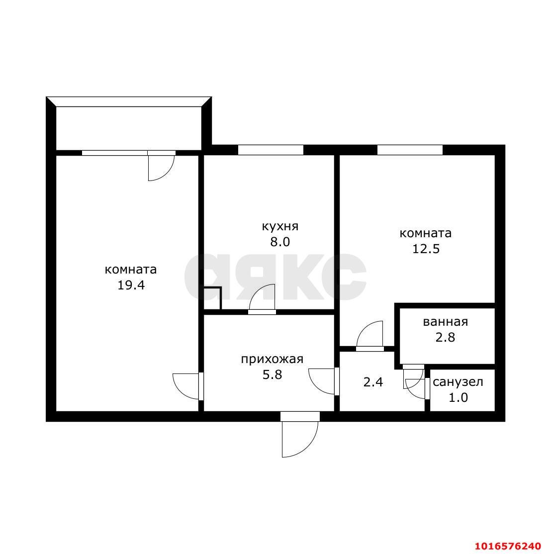 Фото №3: 2-комнатная квартира 55&nbsp;м², 9/10&nbsp;эт. - Краснодар, Прикубанский внутригородской округ, мкр. Краевая Клиническая Больница, ул. 1 Мая, 234