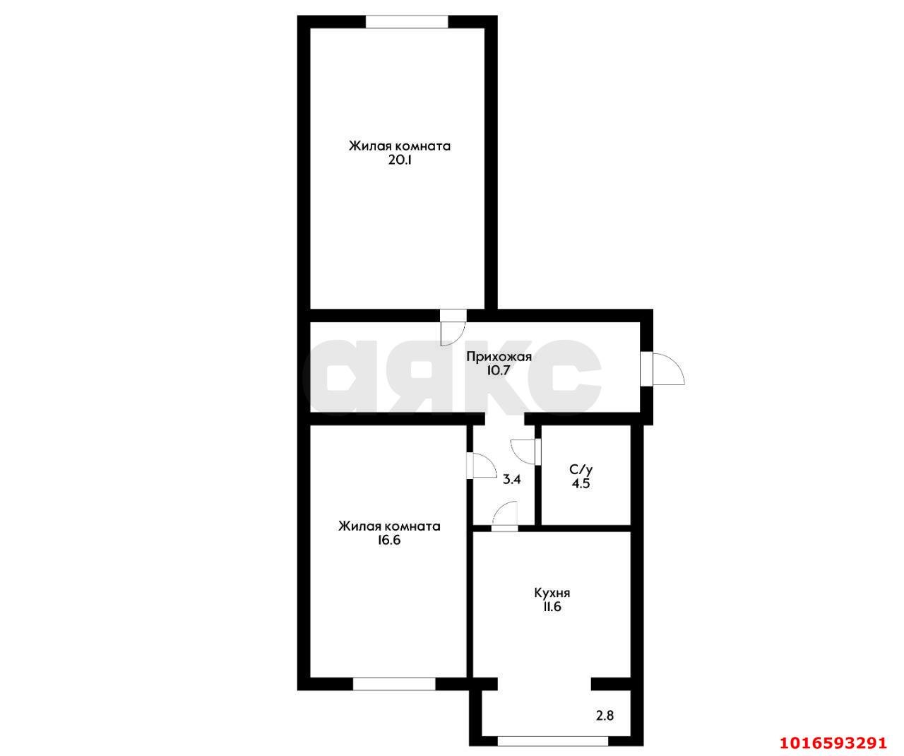 Фото №10: 2-комнатная квартира 72&nbsp;м², 2/5&nbsp;эт. - Яблоновский, ул. Гагарина, 4к1