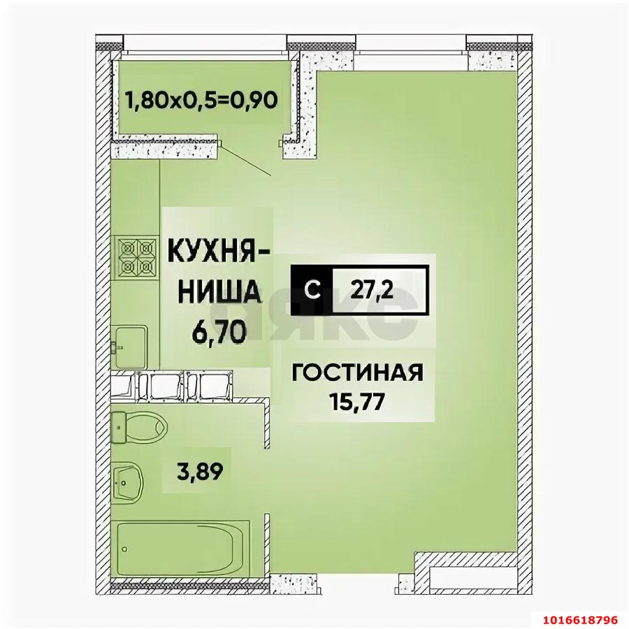Фото №8: Студия 30&nbsp;м², 6/9&nbsp;эт. - Краснодар, Прикубанский внутригородской округ, мкр. ЖК Архитектор, ул. Доблести, 10