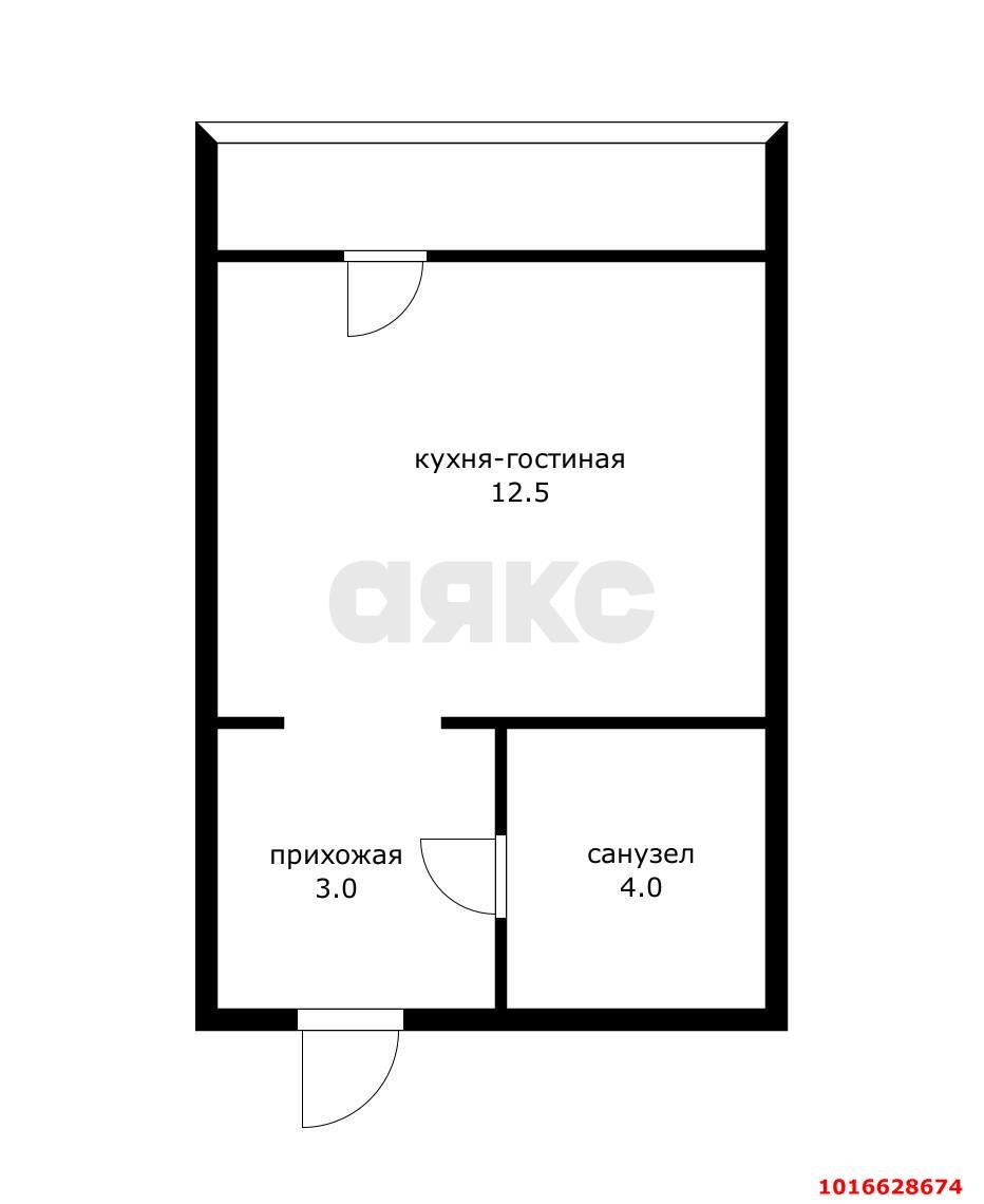 Фото №6: Студия 19&nbsp;м², 14/19&nbsp;эт. - Краснодар, Прикубанский внутригородской округ, Калинино, Завод Радиоизмерительных Приборов, мкр. ЖК Акварели-2, ул. Тепличная, 62/1к5