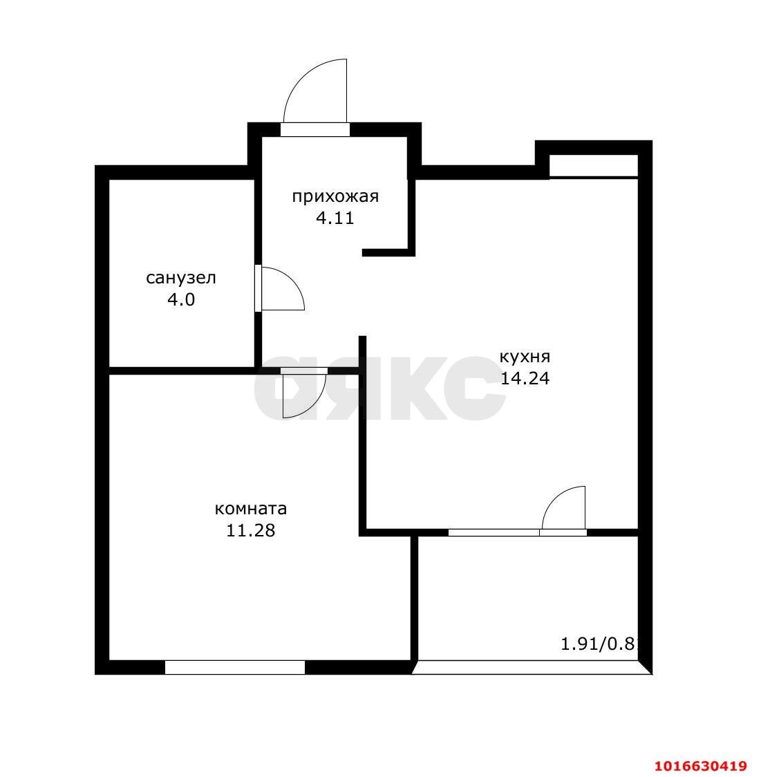 Фото №6: 1-комнатная квартира 35&nbsp;м², 3/18&nbsp;эт. - Краснодар, Карасунский внутригородской округ, Хлопчато-бумажный Комбинат, мкр. жилой квартал Патрики