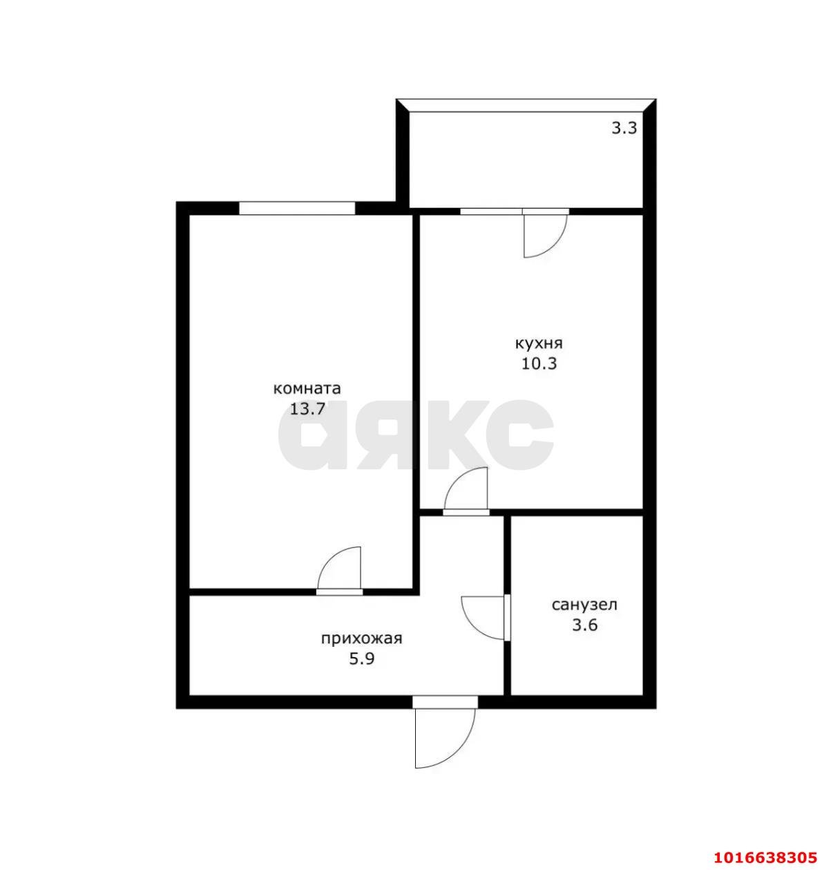 Фото №8: 1-комнатная квартира 39&nbsp;м², 4/5&nbsp;эт. - Новая Адыгея, мкр. ЖК Дарград, ул. Тургеневское шоссе, 33/3к13