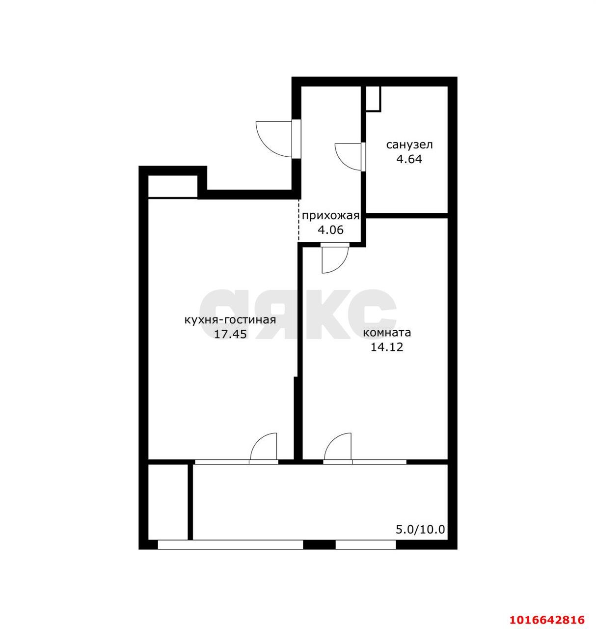 Фото №9: 1-комнатная квартира 45&nbsp;м², 9/9&nbsp;эт. - Краснодар, Прикубанский внутригородской округ, мкр. жилой комплекс Народные Кварталы, ул. Народная, 54лит1