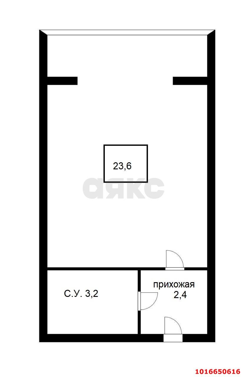 Фото №8: Студия 23&nbsp;м², 2/6&nbsp;эт. - Российский, мкр. Прикубанский внутригородской округ, ул. Измаильская, 15