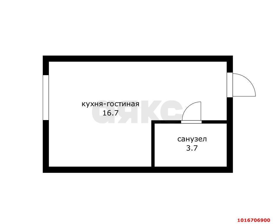 Фото №8: Студия 20&nbsp;м², 1/3&nbsp;эт. - Краснодар, Прикубанский внутригородской округ, Калинино, мкр. Завод Радиоизмерительных Приборов, пер. Гаражный, 12/3к5