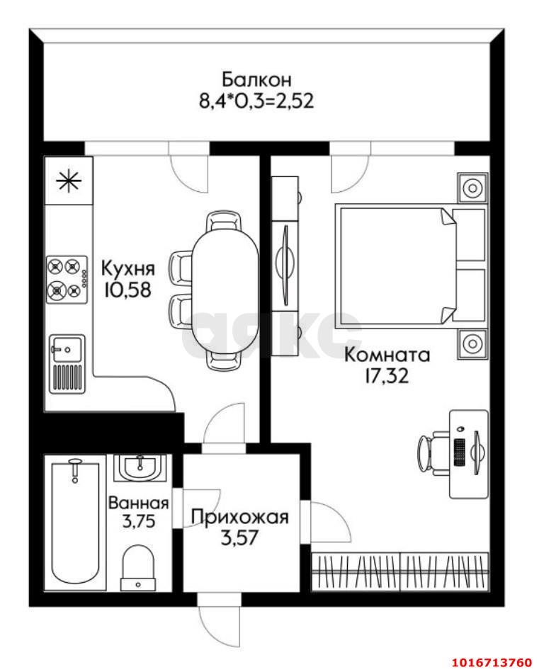 Фото №15: 1-комнатная квартира 43&nbsp;м², 19/19&nbsp;эт. - Краснодар, Прикубанский внутригородской округ, мкр. ЖК Красная Площадь, ул. Кореновская, 57к1