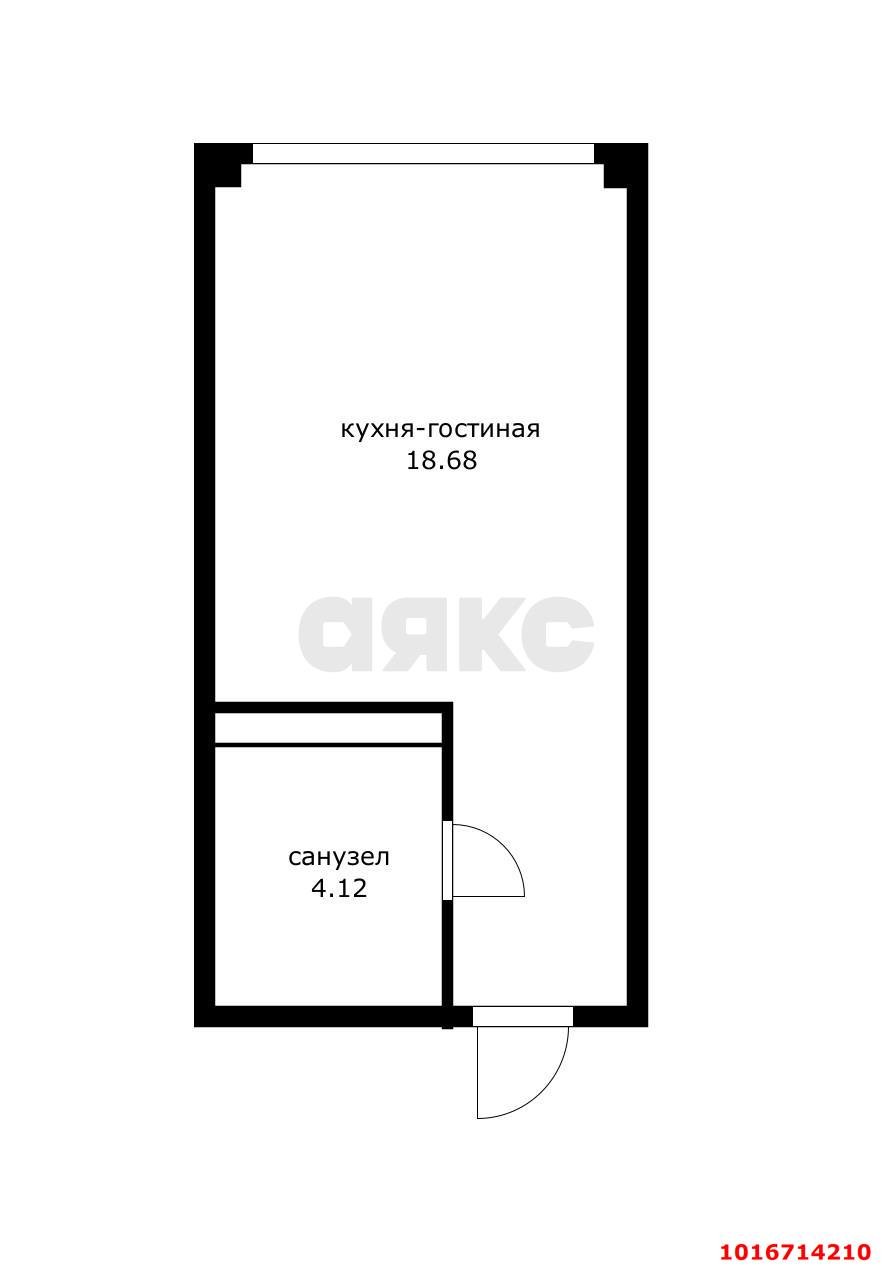 Фото №14: Студия 25&nbsp;м², 8/24&nbsp;эт. - Краснодар, Центральный внутригородской округ, мкр. Черёмушки, ул. Обрывная, 132/1лит6к22