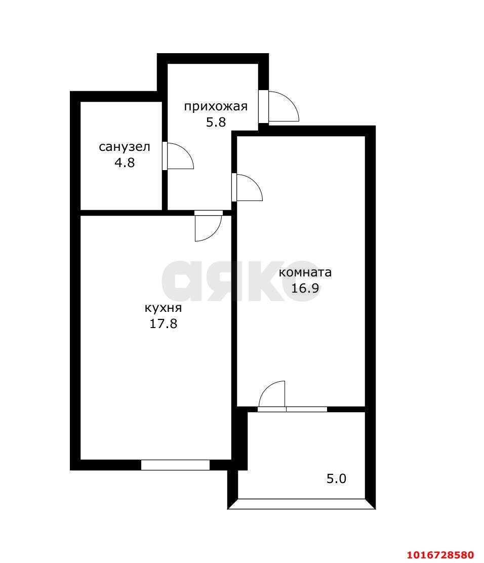 Фото №10: 1-комнатная квартира 50&nbsp;м², 7/16&nbsp;эт. - Южный, мкр. жилой комплекс История-2, ул. Екатерининская, 5к2