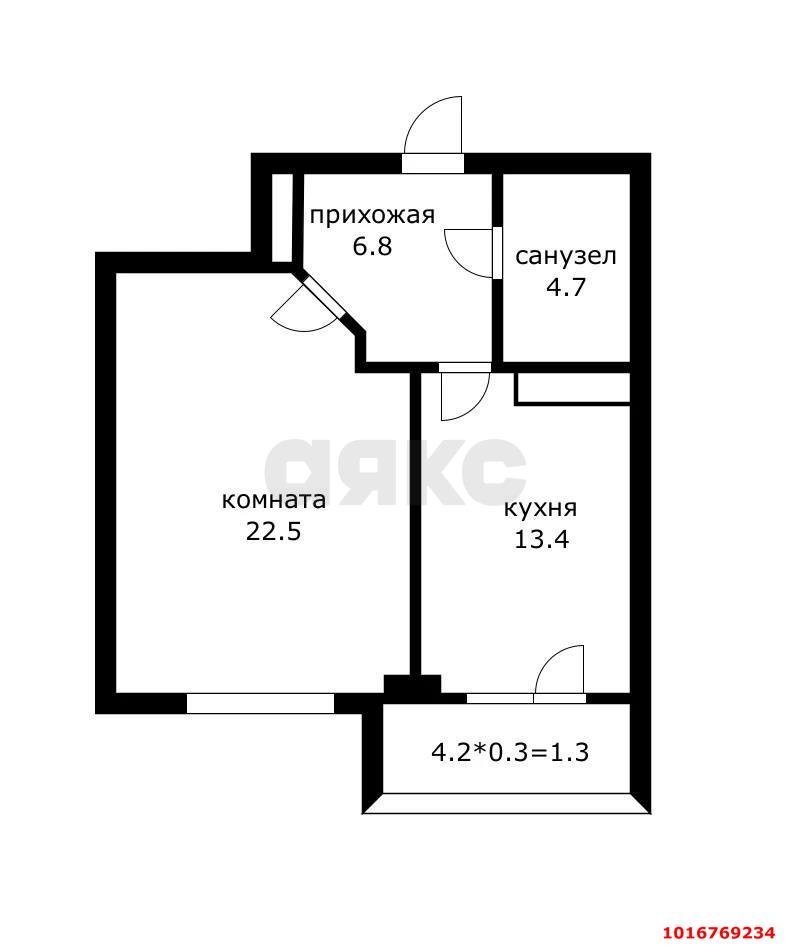 Фото №7: 1-комнатная квартира 51&nbsp;м², 8/16&nbsp;эт. - Краснодар, Прикубанский внутригородской округ, Фестивальный, мкр. Солнечный, ул. Памяти Чернобыльцев, 8