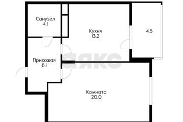 Фото №1: 1-комнатная квартира 43 м², 16/16 эт. - Краснодар, мкр. Дубинка, ул. КИМ, 143/1