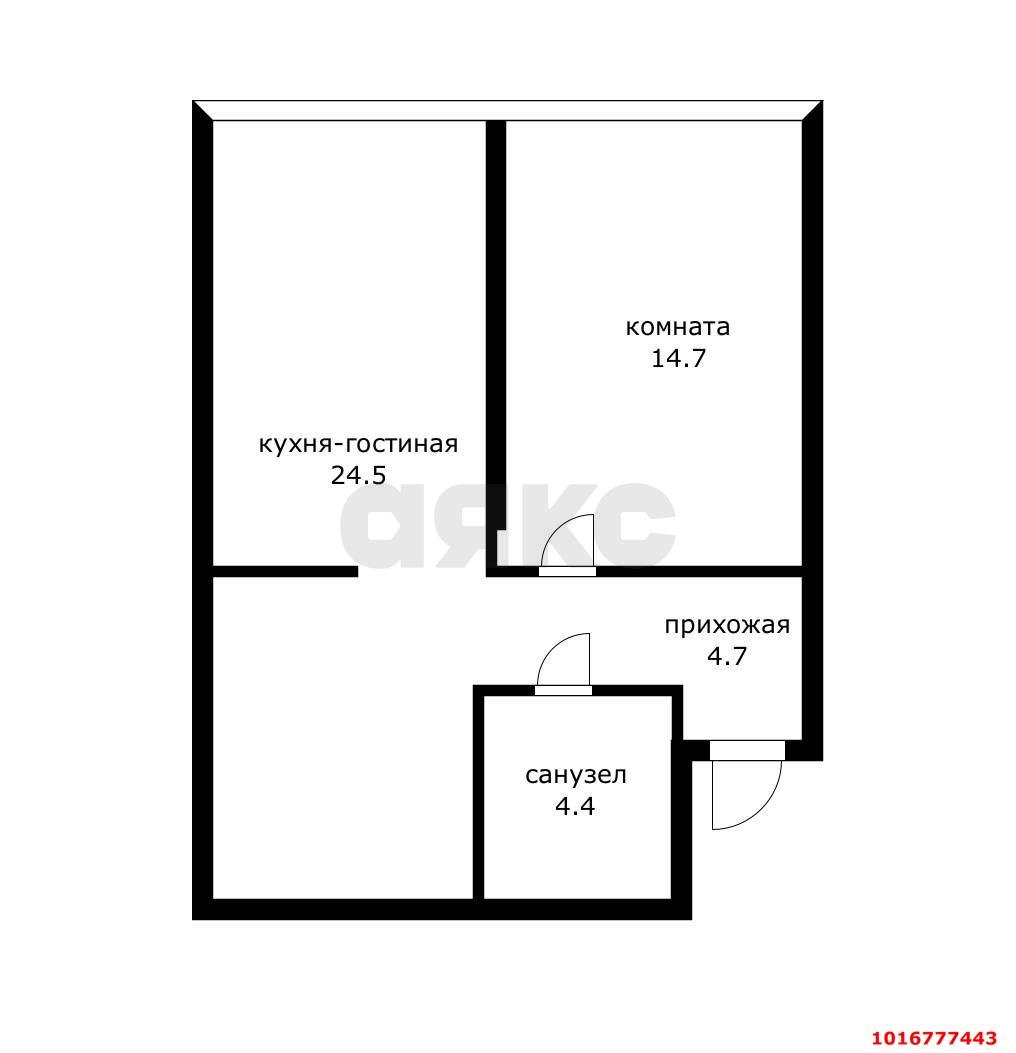 Фото №3: 2-комнатная квартира 48&nbsp;м², 2/16&nbsp;эт. - Краснодар, Прикубанский внутригородской округ, мкр. Догма Парк, ул. Анны Ахматовой, 12к2