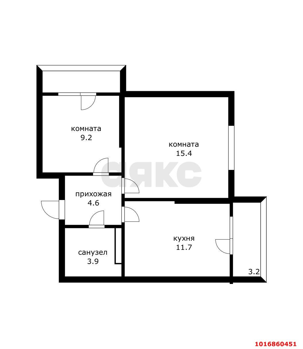 Фото №5: 2-комнатная квартира 52&nbsp;м², 22/24&nbsp;эт. - Краснодар, Прикубанский внутригородской округ, мкр. Парк Победы, ул. имени Героя Пешкова, 14к2