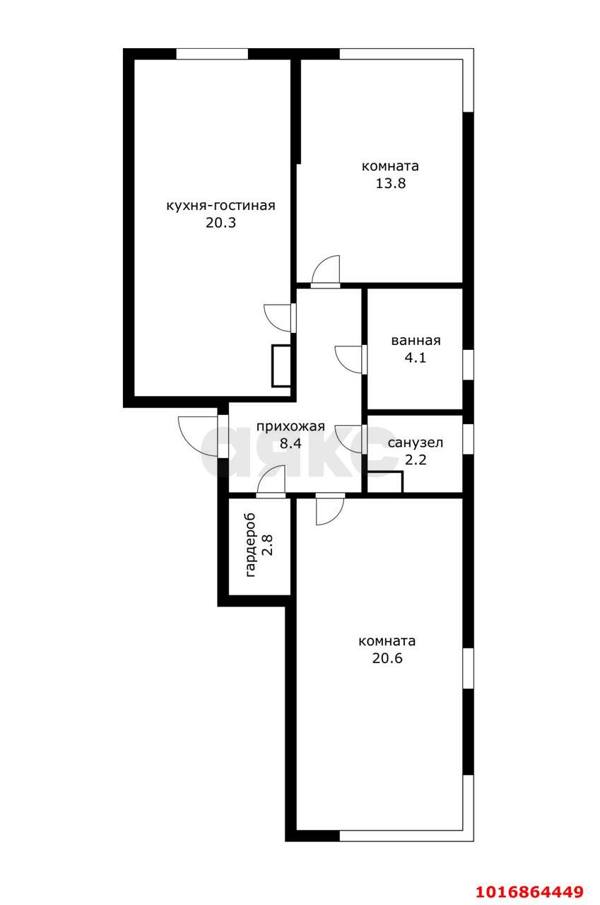 Фото №8: 2-комнатная квартира 72&nbsp;м², 17/18&nbsp;эт. - Краснодар, Прикубанский внутригородской округ, мкр. Парк Победы, ул. имени Героя Ростовского, 16к1