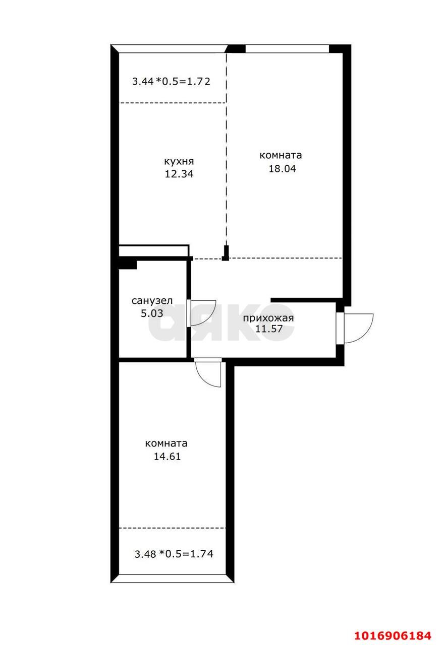 Фото №18: 2-комнатная квартира 70&nbsp;м², 6/24&nbsp;эт. - Краснодар, Центральный внутригородской округ, мкр. Черёмушки, ул. Обрывная, 132/1к7