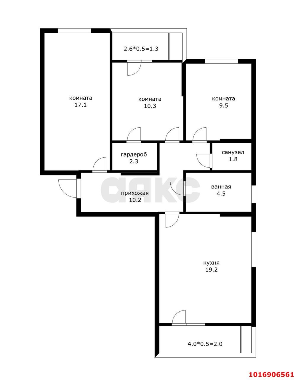 Фото №11: 3-комнатная квартира 74&nbsp;м², 6/7&nbsp;эт. - Краснодар, Прикубанский внутригородской округ, жилой комплекс Европа-Сити, мкр. жилой комплекс Европа Клубный Квартал 6, ул. Карпатская, 7